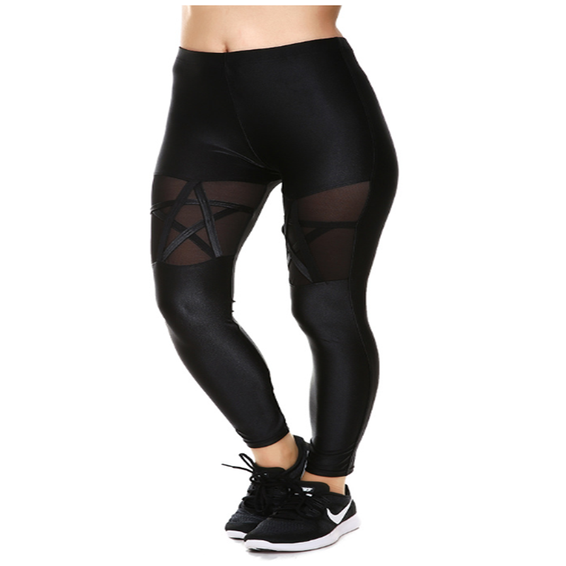 women high waist leggings Leather pants black