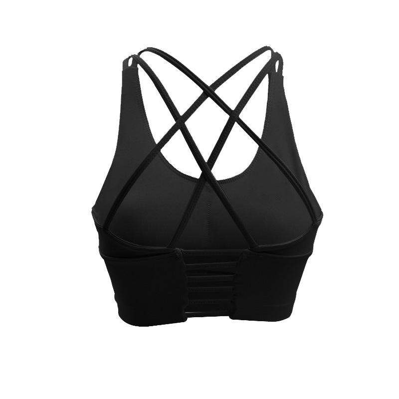 Yoga vest-style fitness bra