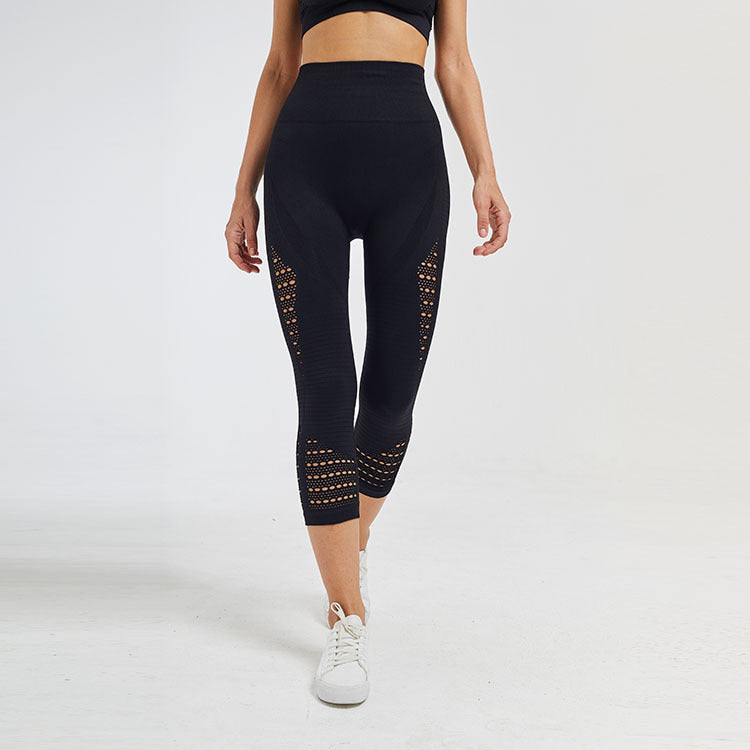 High Waist Stretch Sports Fitness Cropped Pants