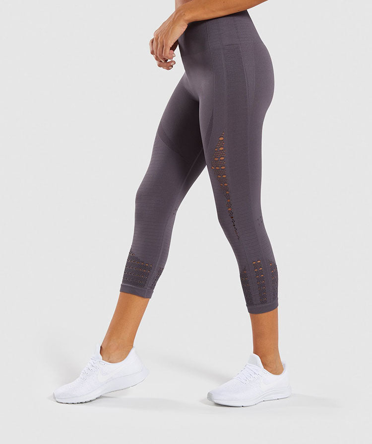 High Waist Stretch Sports Fitness Cropped Pants